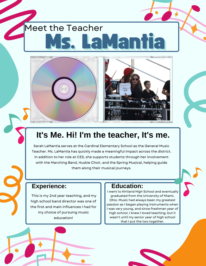 Music in our Schools Month - Ms. LaMantia on March 4th, 2026. 