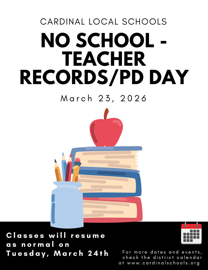 No School - March 23rd, 2026 because of Teacher Records Day.