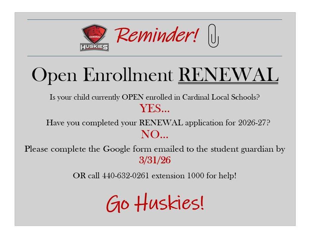 Open Enrollment Applications are now open until March 31st.