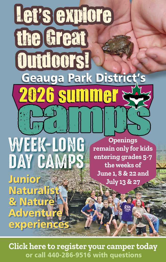 Geauga Park District - 2026 Summer Camps beginning in June and July! 