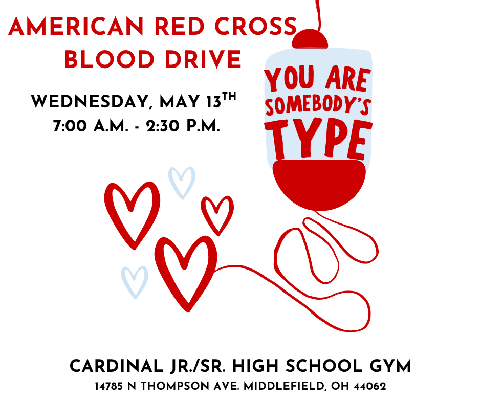 American Red Cross Blood Drive - May 13th for the second community event of the year.