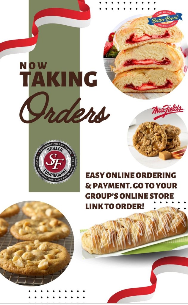 Gourmet Delights Fundraiser for Band from April 27th through May 15th. 