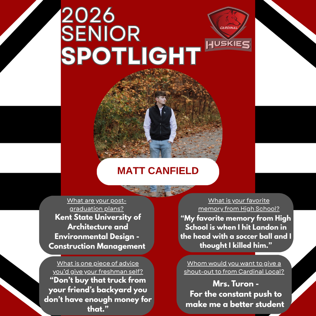 Senior Spotlight 2026 - Matt Canfield 