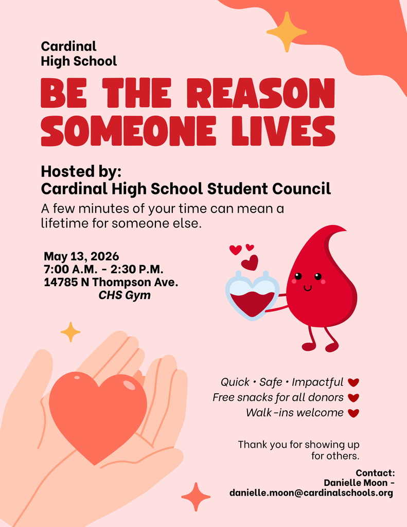 May 13th - CHS Student Council Blood Drive
