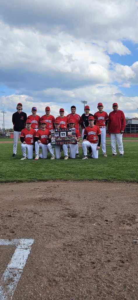 Blake Strever senior night for baseball on May 7th.