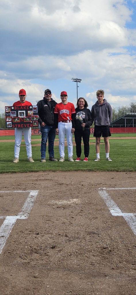 Blake Strever senior night for baseball on May 7th.