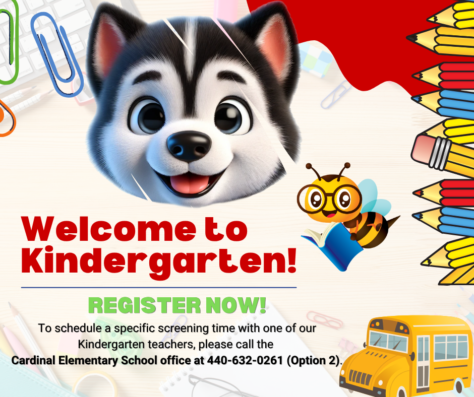 Kindergarten Screenings for May 14t and 15th - Don't forget you can still register for the upcoming school year!