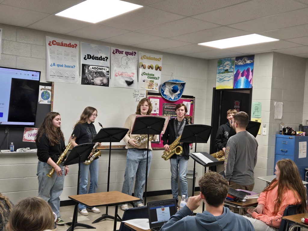 Saxophone Ensemble - Mr. Sanzo's had a chance to practice in front of a live audience yesterday before their concert today.