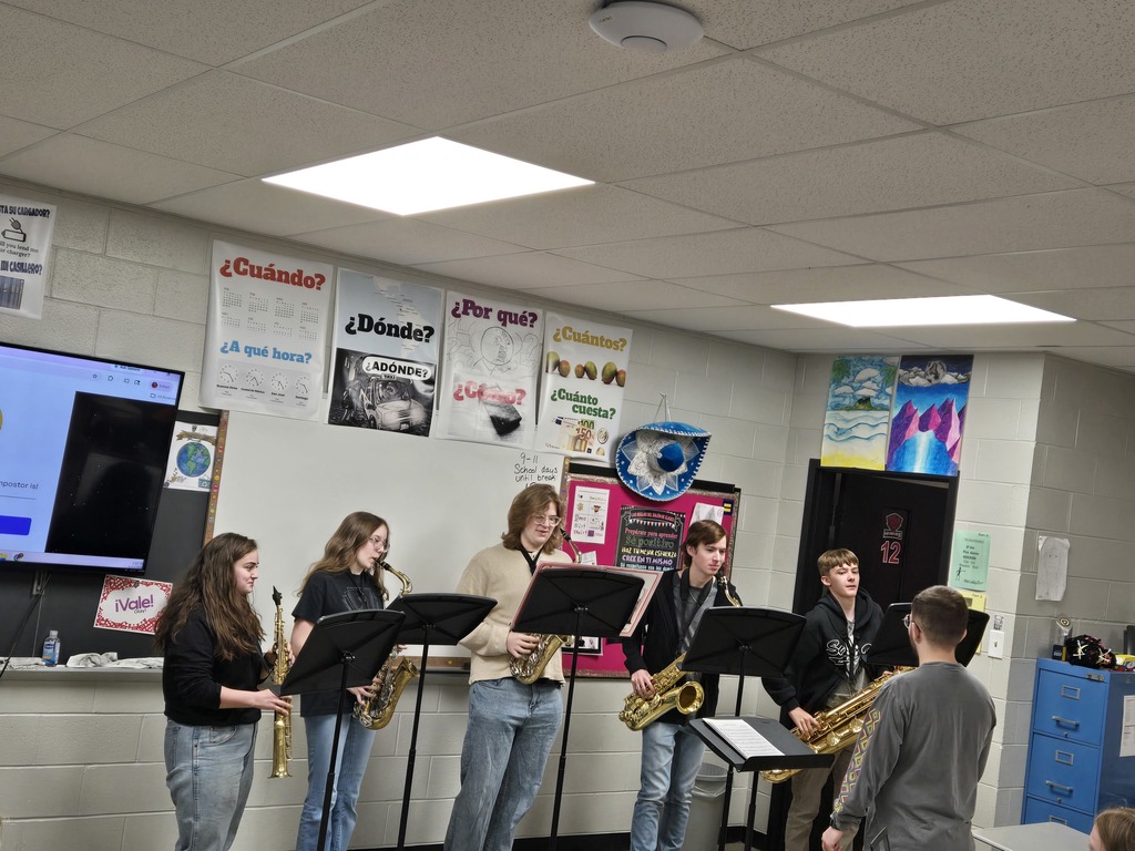 Saxophone Ensemble - Mr. Sanzo's had a chance to practice in front of a live audience yesterday before their concert today.