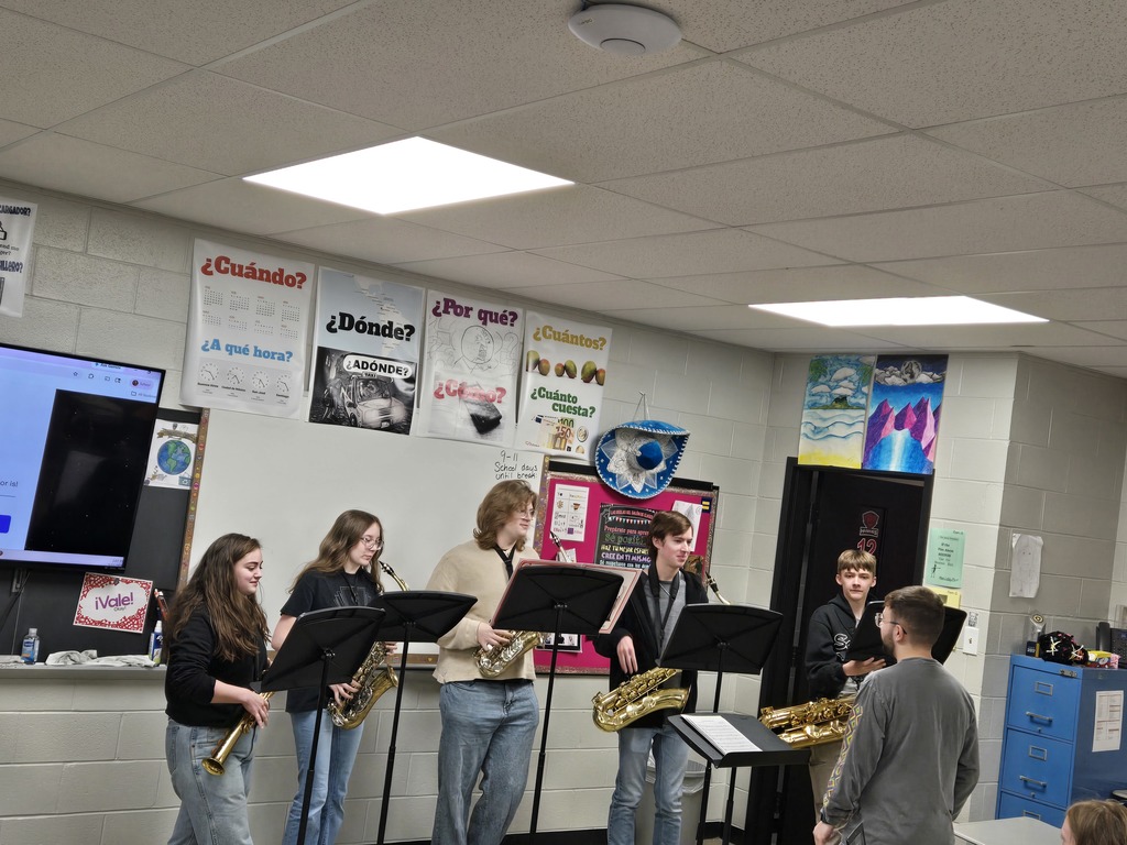 Saxophone Ensemble - Mr. Sanzo's had a chance to practice in front of a live audience yesterday before their concert today.