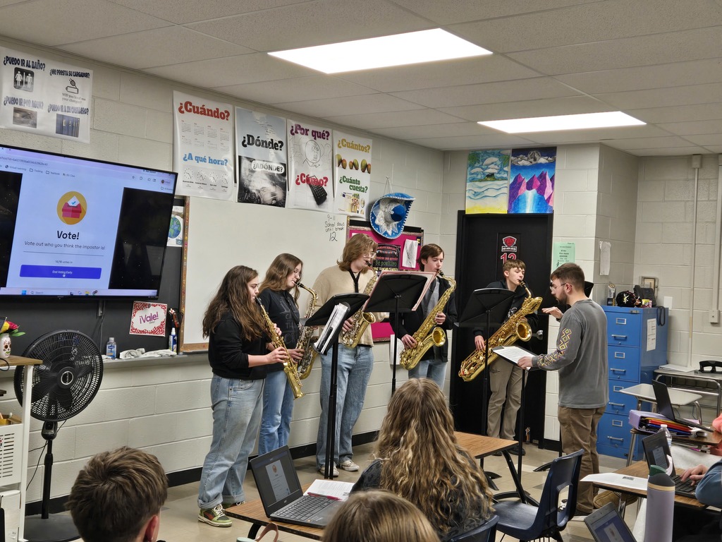 Saxophone Ensemble - Mr. Sanzo's had a chance to practice in front of a live audience yesterday before their concert today.