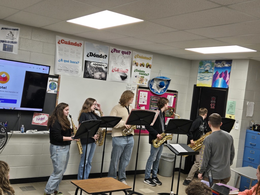 Saxophone Ensemble - Mr. Sanzo's had a chance to practice in front of a live audience yesterday before their concert today.