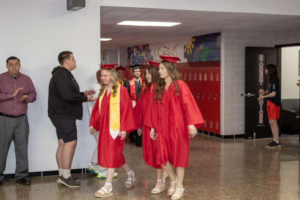 Seniors participated in the annual clap-out on Thursday, May 14th. 