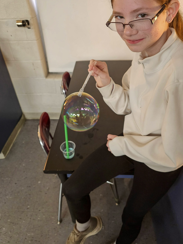6th Grade Science fun making bubbles! 