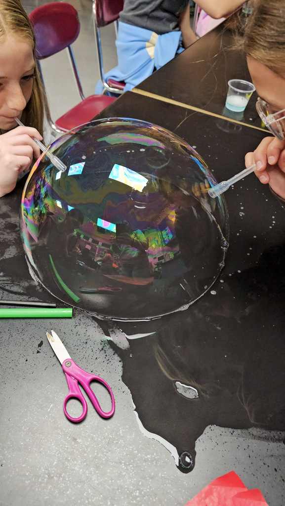 6th Grade Science fun making bubbles! 