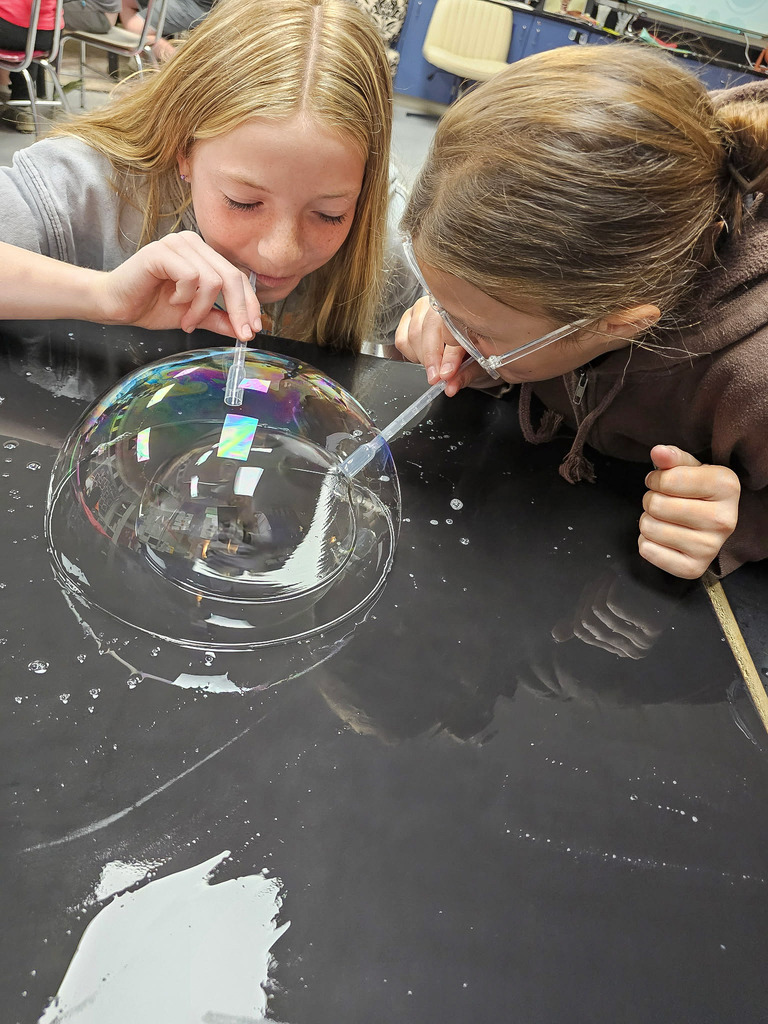 6th Grade Science fun making bubbles! 