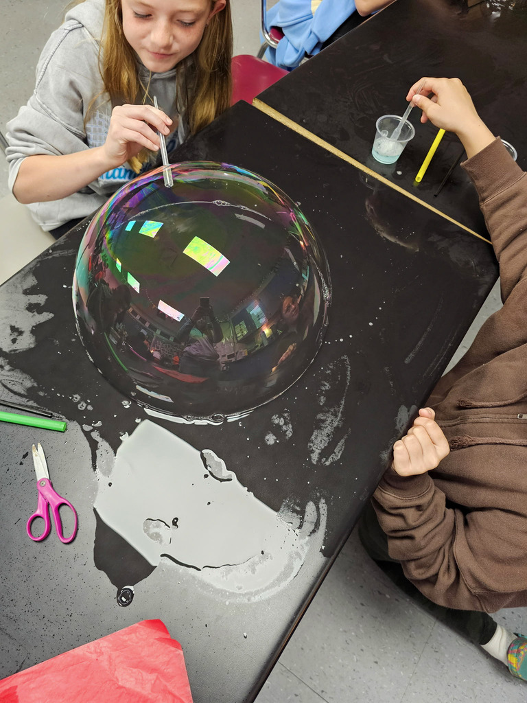 6th Grade Science fun making bubbles! 