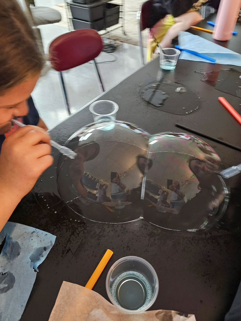 6th Grade Science fun making bubbles! 