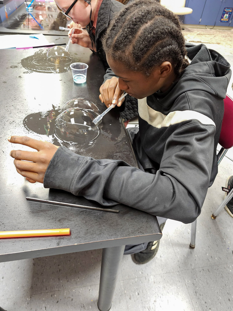 6th Grade Science fun making bubbles! 