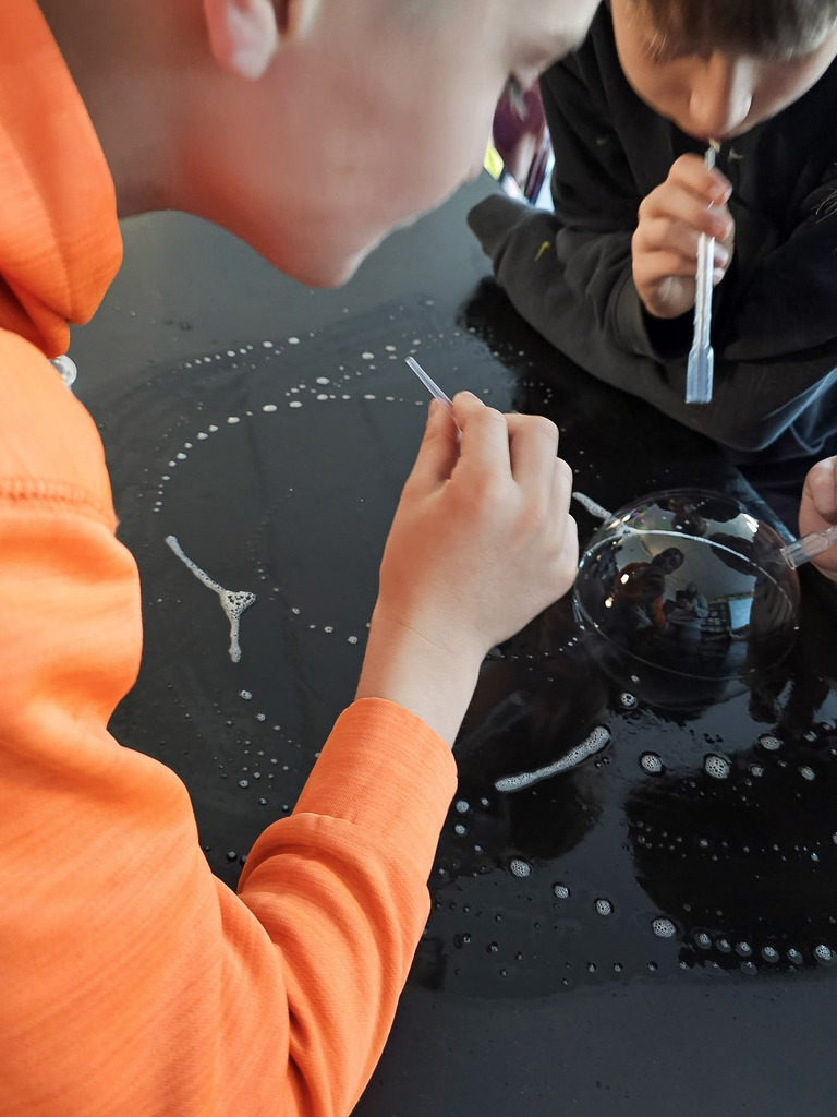 6th Grade Science fun making bubbles!