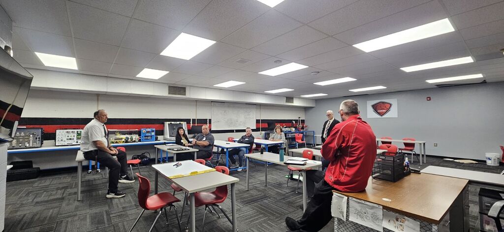 Cardinal Corporate Collaborative partners meet with the Jr./Sr. High School administration team.