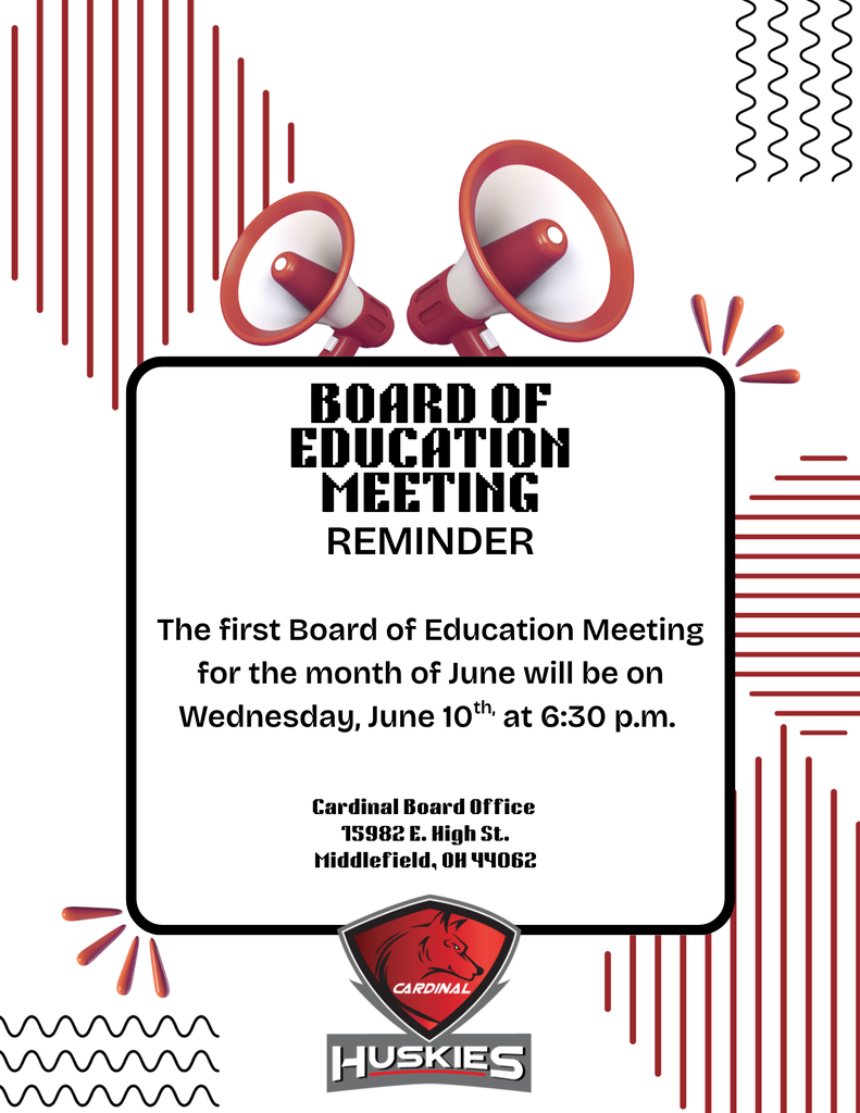Board of Education Meeting - June 10th, 2026. 