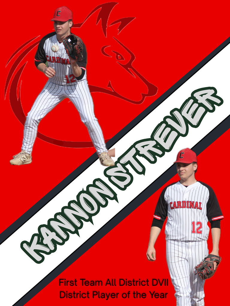 Kannon Strever- District Player of the Year DVII for baseball 25-26. 