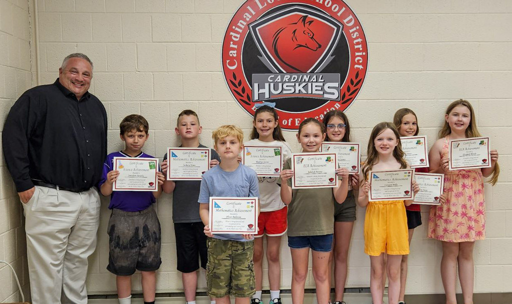 CES Students were honored at the Board of Education Meeting for their high and perfect OST scores.