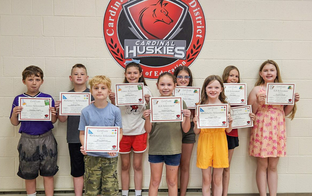 CES Students were honored at the Board of Education Meeting for their high and perfect OST scores.