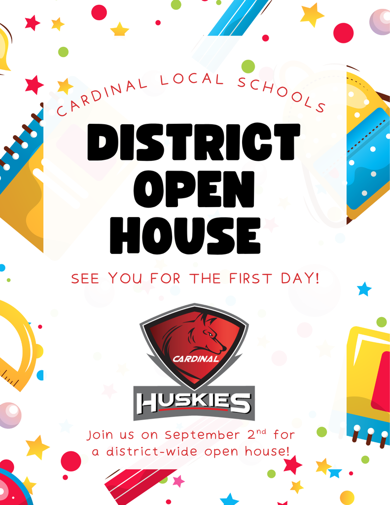 District Open House happening on Wednesday, September 2nd. 