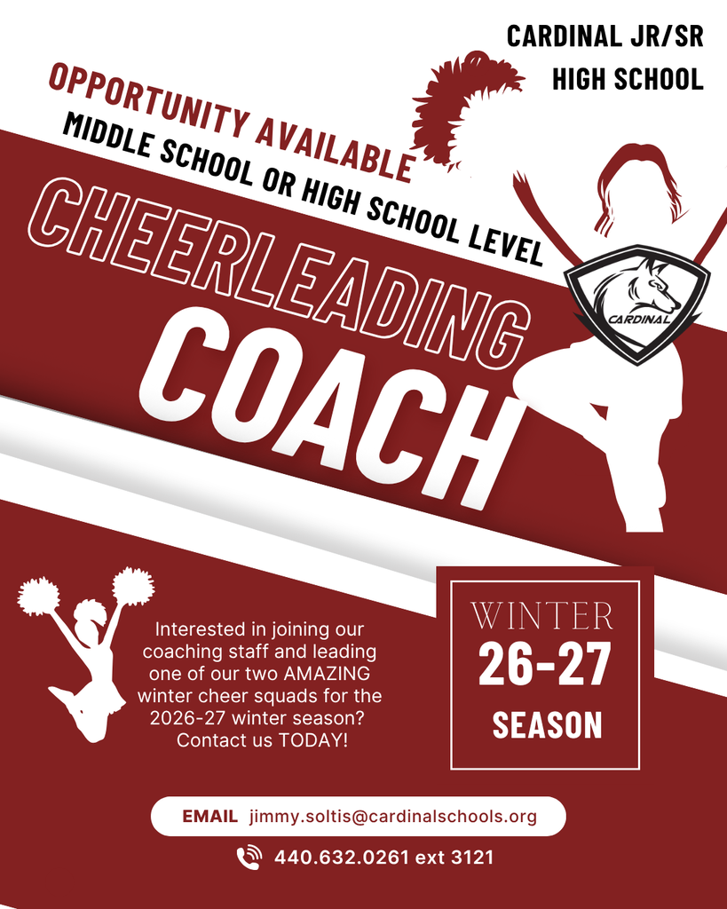 Cheerleading Coach needed for the winter seasons. 