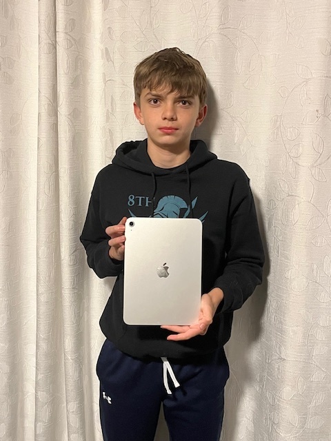CRHS Open House IPAD Winner Kael Barnes