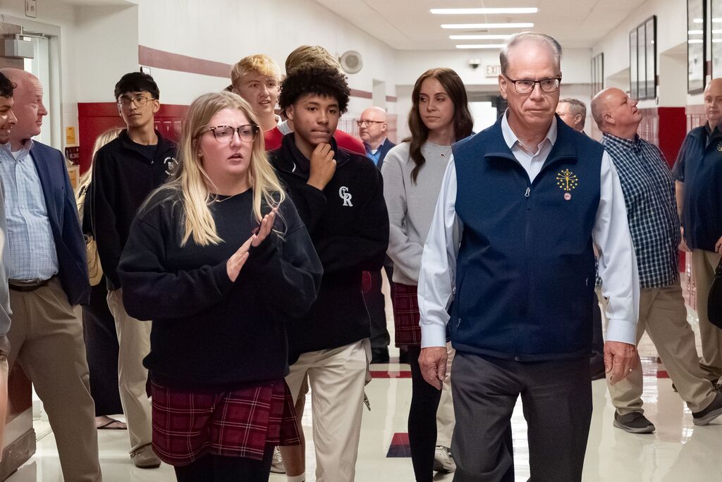 Indiana Governor Mike Braun Visits Cardinal Ritter High School