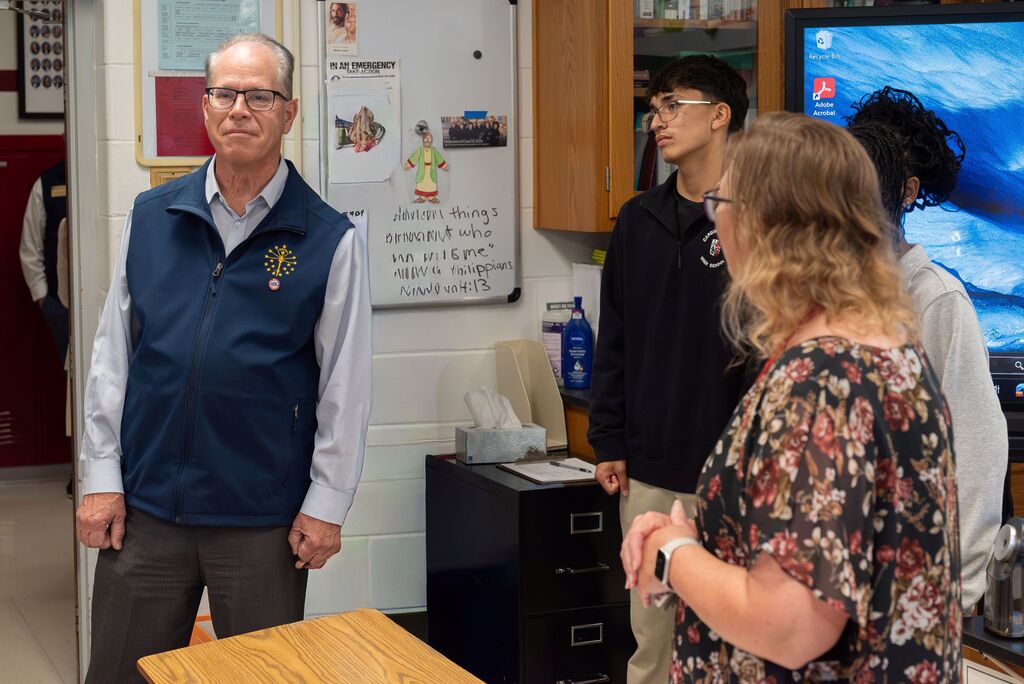 Indiana Governor Mike Braun Visits Cardinal Ritter High School