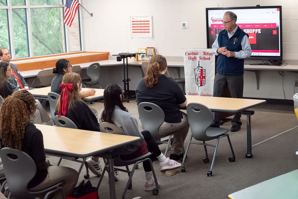 Indiana Governor Mike Braun Visits Cardinal Ritter High School