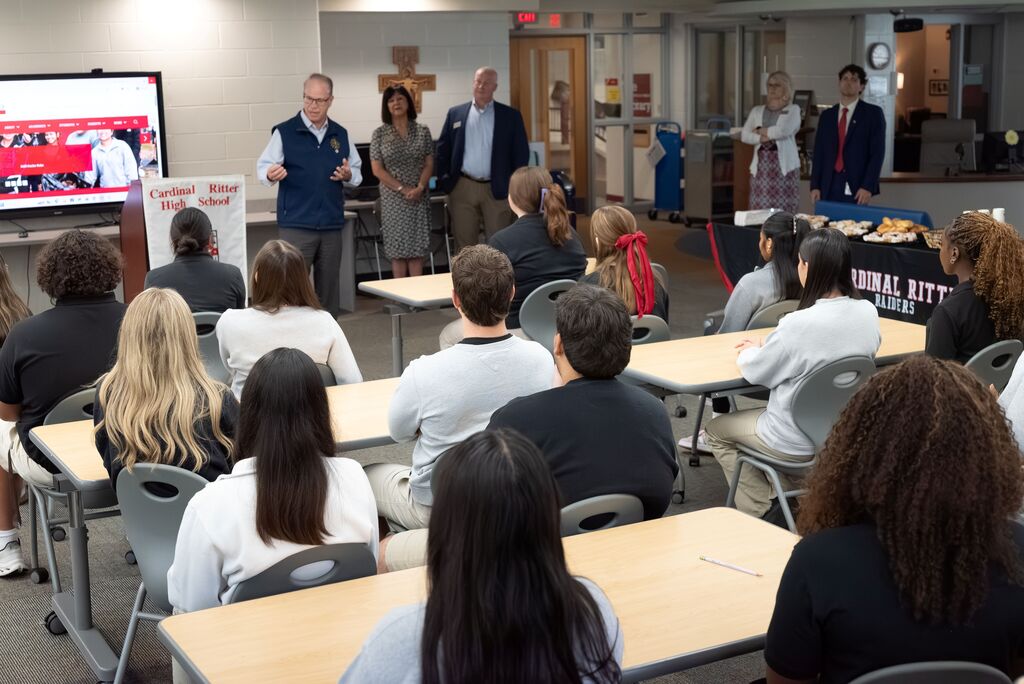 Indiana Governor Mike Braun Visits Cardinal Ritter High School
