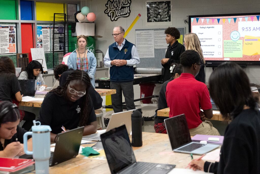 Indiana Governor Mike Braun Visits Cardinal Ritter High School