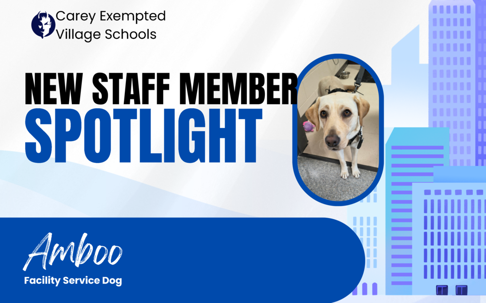 Graphic detailing our new Facility Service Dog