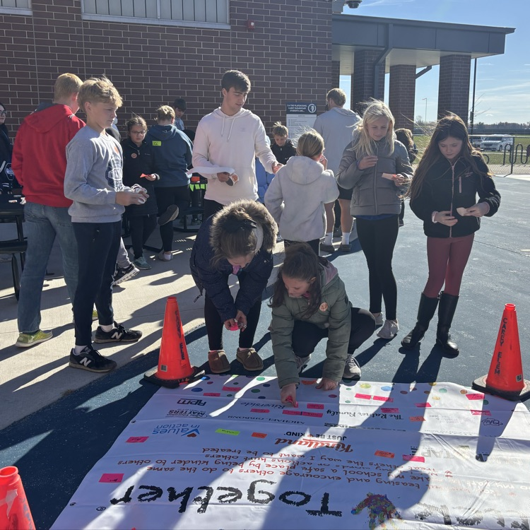 Students signed the banner.