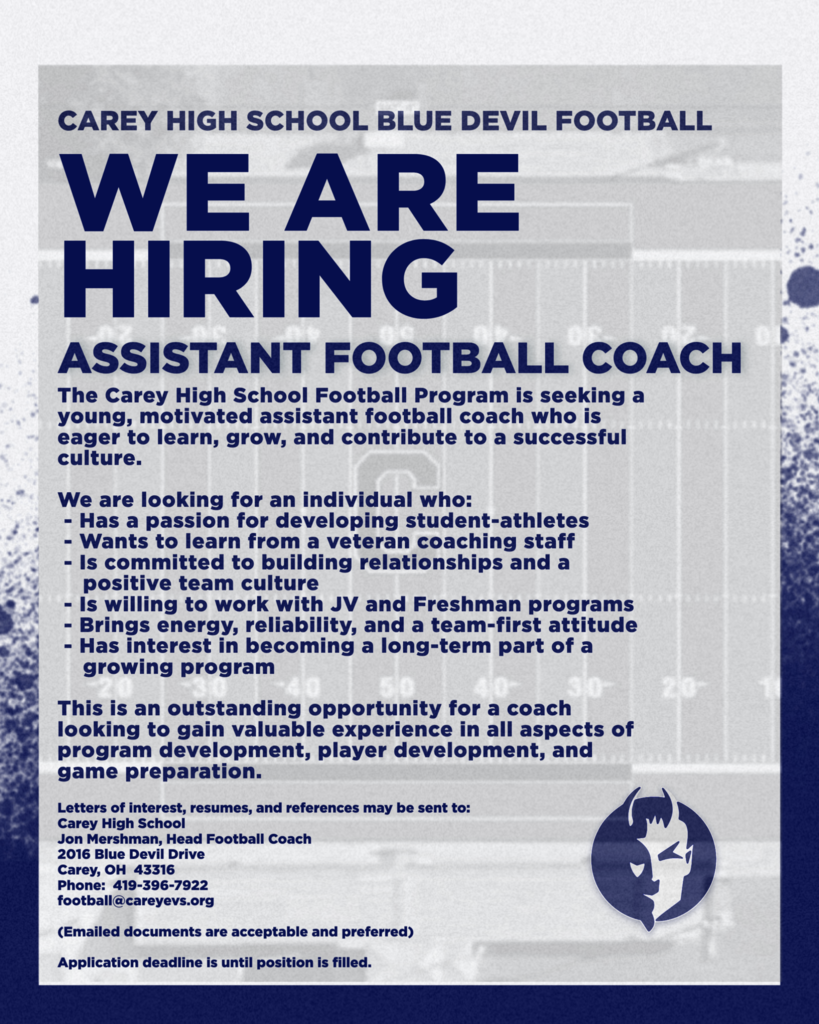 Asst. Football Coach Advert
