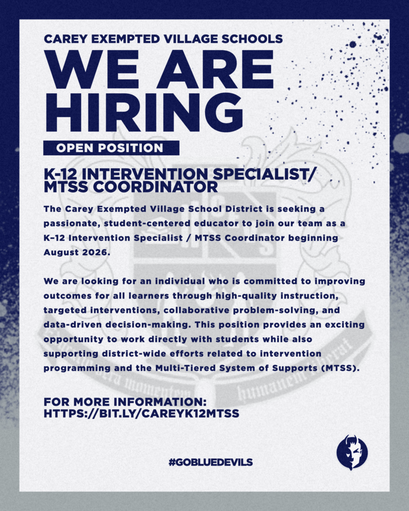 Job Posting - K12 Intervention/MTSS Coordinator