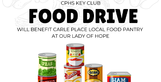 CPHS Key Club Food Drive will benefit Carle Place Local Food Pantry at Our Lady of Hope