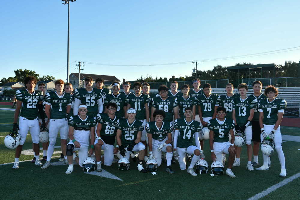On the weekend of Sept. 18, the Carle Place School District came together to celebrate homecoming, bringing students, staff, families and community members together for a series of spirited events. From Spirit Week and the annual pep rally to Friday night’s football game and Saturday’s homecoming dance, the festivities highlighted the enthusiasm and sense of community that make homecoming a special Carle Place tradition. The excitement began throughout the school with Spirit Week, as students and staff showed their school spirit through a variety of themed days. This year’s themes included Monochromatic Monday, Tie-Dye Tuesday, Wacky Wednesday, Throwback Thursday and CP Gear Friday, which led up to Friday night’s USA-themed game. The celebration continued Friday afternoon with the annual pep rally, where each class took the spotlight with skits and performances centered around different decades. Students and teachers also competed in games and activities, and the fall sports teams were introduced, building excitement for the evening’s game. Leading up to the game, families and community members gathered in the homecoming village, where student and parent groups offered food, merchandise and activities for attendees to enjoy. As kickoff approached, excitement continued to build around the stadium as students, families and fans gathered to cheer on the Frogs. Throughout the game, the pep band kept the energy high from the stands. At halftime, students took the field to showcase their creativity and school spirit through class performances and decorations. The varsity cheerleaders followed with an energetic routine before the homecoming court was introduced and Justin Powers and Emi Coronel were crowned homecoming king and queen. The night concluded with a 50-38 victory for the Frogs. The weekend wrapped up with the homecoming dance, giving students another opportunity to celebrate together and create memories with their classmates. “Homecoming is a truly lovely Carle Place tradition because it brings our entire community together, uniting Frogs past and present,” said Superintendent of Schools Dr. Ted Cannone. “The dedication and excitement shown by our students, along with the support of our families, staff, alumni, and community, made this year’s celebration a wonderful reflection of the Carle Place spirit embodied by our great academic, athletics, and arts programs.”