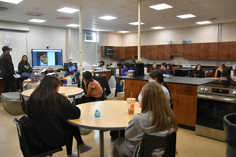 students in kitchen based classroom