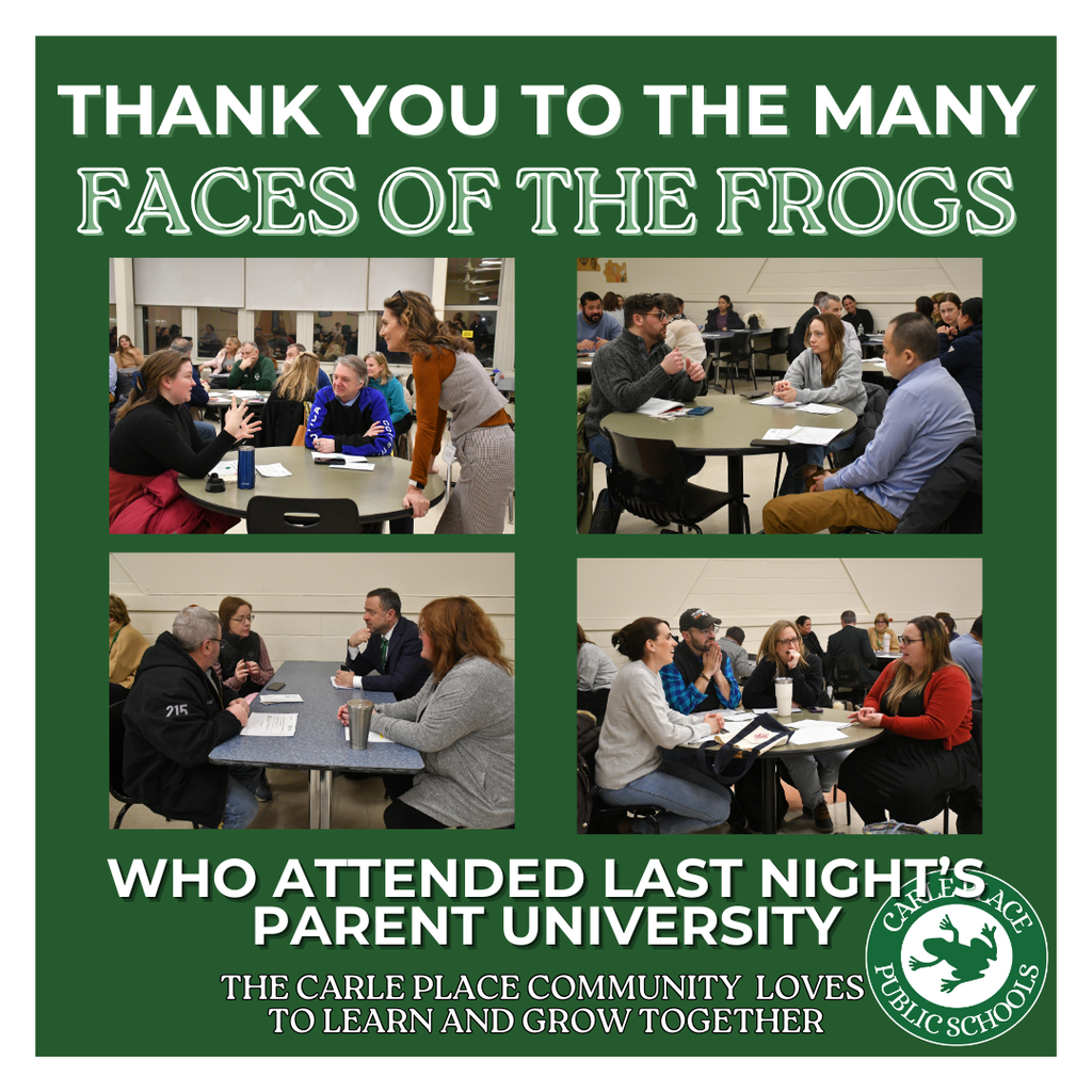 Thank you to the Many Faces of the Frogs who attended last night's Parent University!