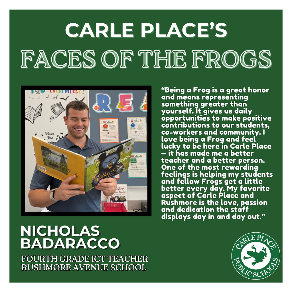 Nicholas Badaracco,  fourth grade ICT teacher at Rushmore Avenue School.