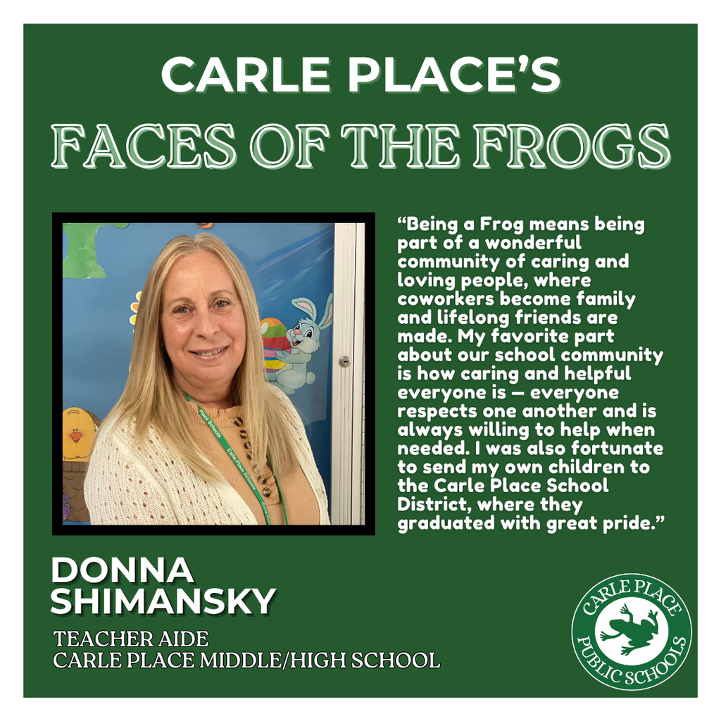 Donna Shimansky, teacher aide at Carle Place Middle/High School.