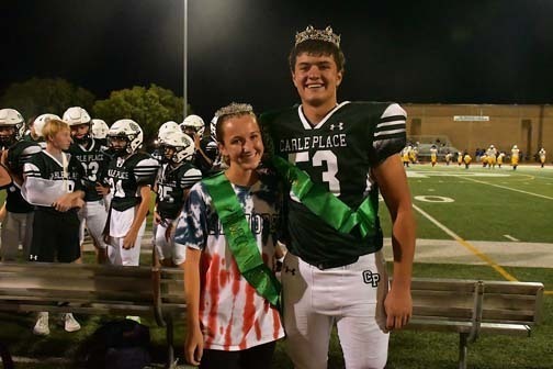 Homecoming queen and king.