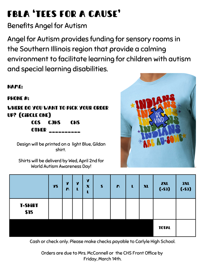 flyer for the March Tees for a Cause