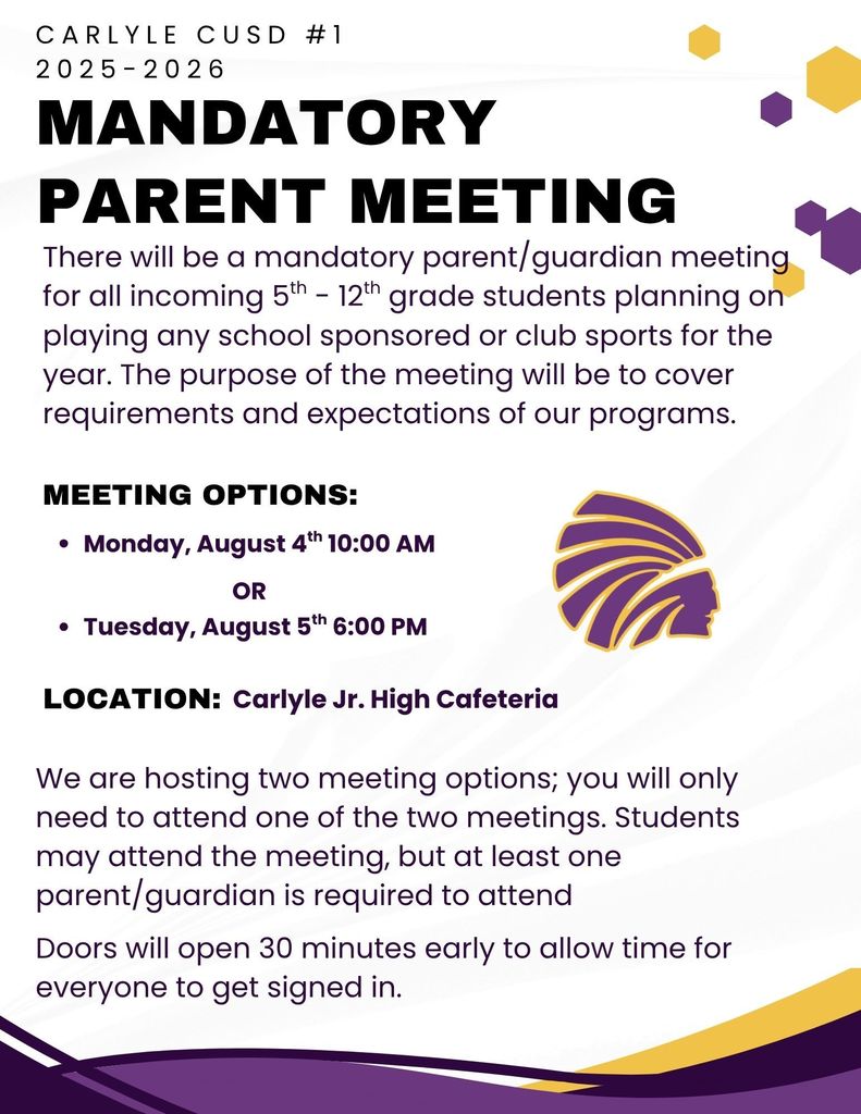 Mandatory Parent Meeting Flyer Page 1